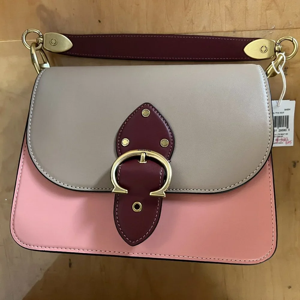 Coach Beat Shoulder Bag In Colorblock‎ Candy Pink Multi NWT